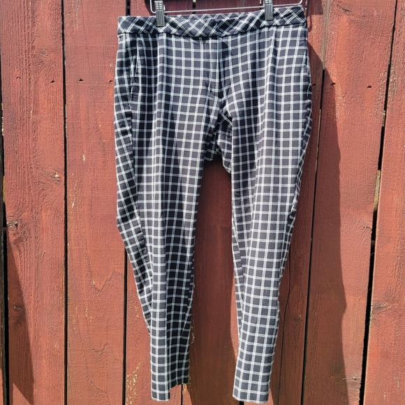 J. Jill Pants - J. Jill Premium Bi-Stretch Plaid Pants Womens 8 Petite Black White Grid Check